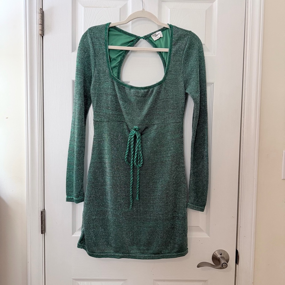 Suboo green shimmery mini dress sz XL